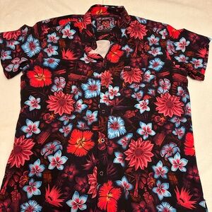 Retro-Rifle Tropical Fields casual button down in men’s size XL.